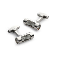 Hourglass Cufflinks In Silver Benson & Clegg