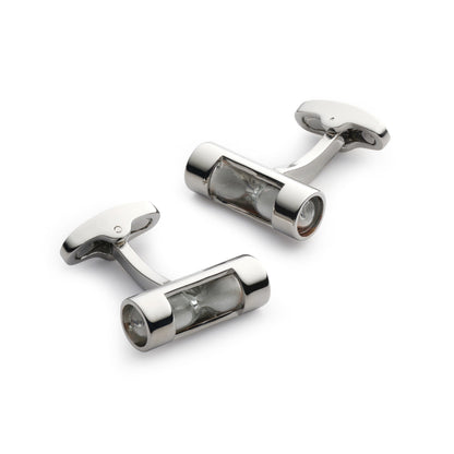 Hourglass Cufflinks In Silver Benson & Clegg