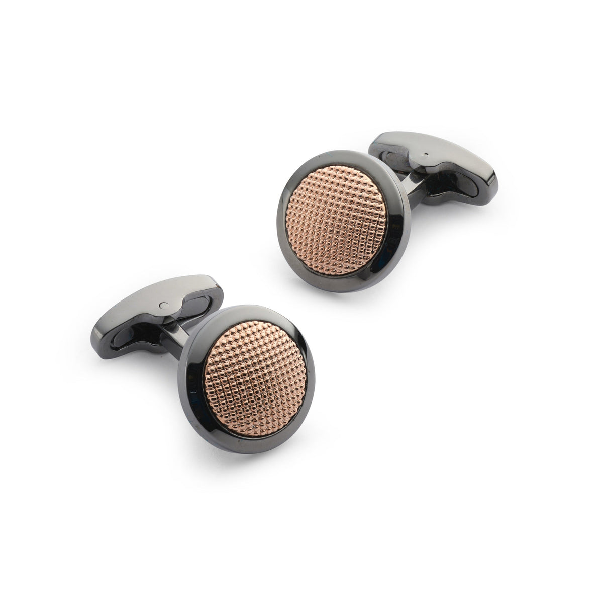 Clous Cufflinks In Rose Gold Benson & Clegg