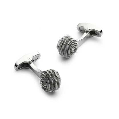 Spiral Cufflinks In Silver Benson & Clegg