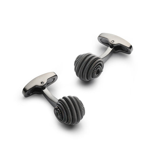 Spiral Cufflinks In Gunmetal