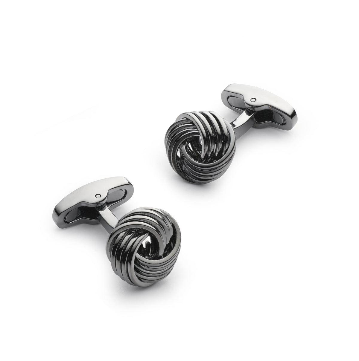 Knot Cufflinks In Gunmetal Benson & Clegg