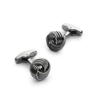 Knot Cufflinks In Gunmetal Benson & Clegg