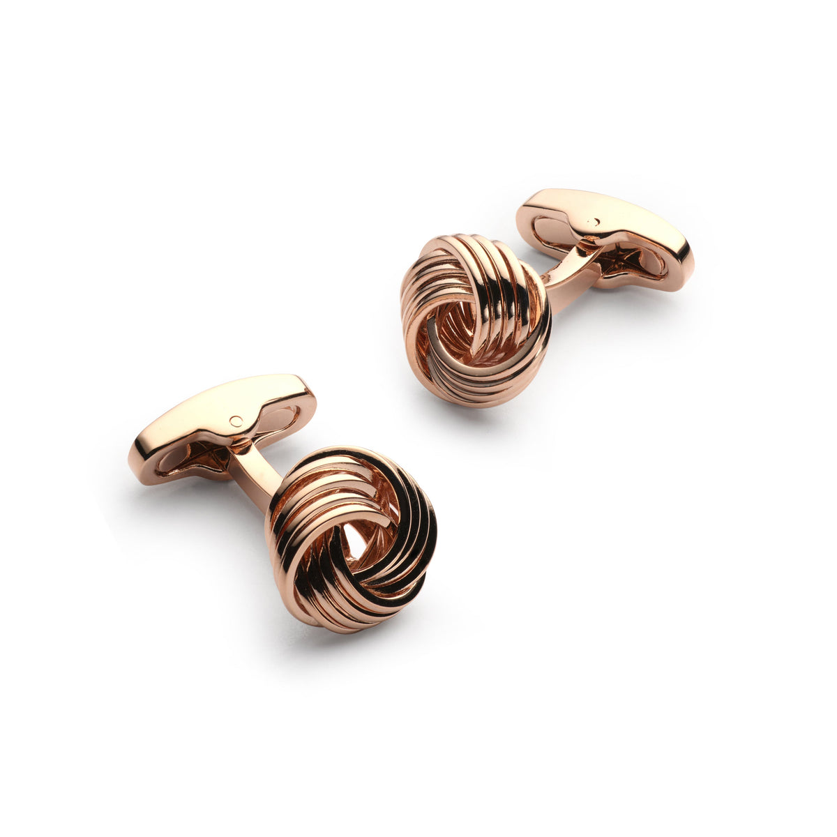 Knot Cufflinks In Rose Gold Benson & Clegg