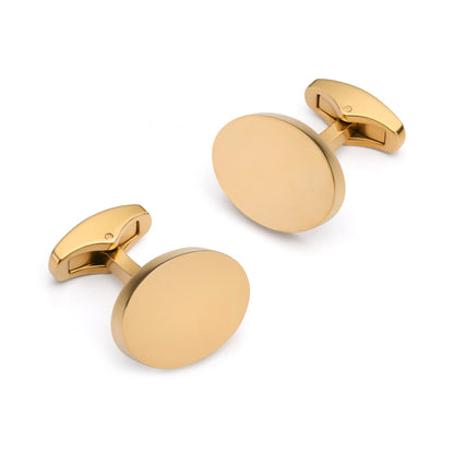 Oval Cufflinks In Gold Benson & Clegg