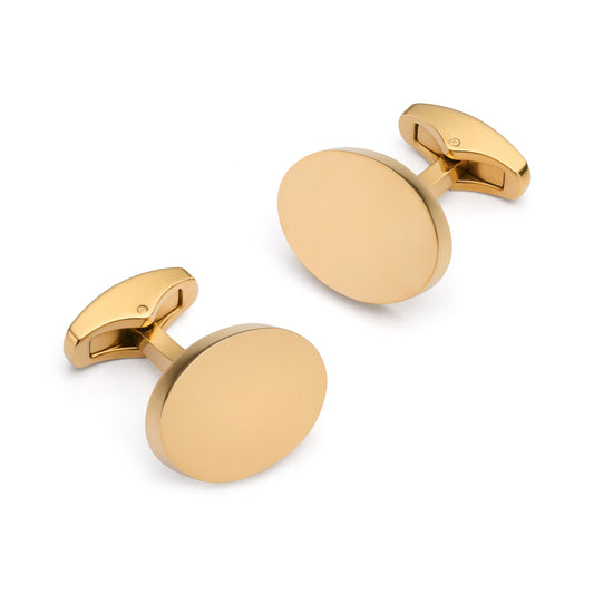 Oval Cufflinks In Gold Benson & Clegg