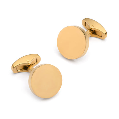 Round Cufflinks In Gold Benson & Clegg