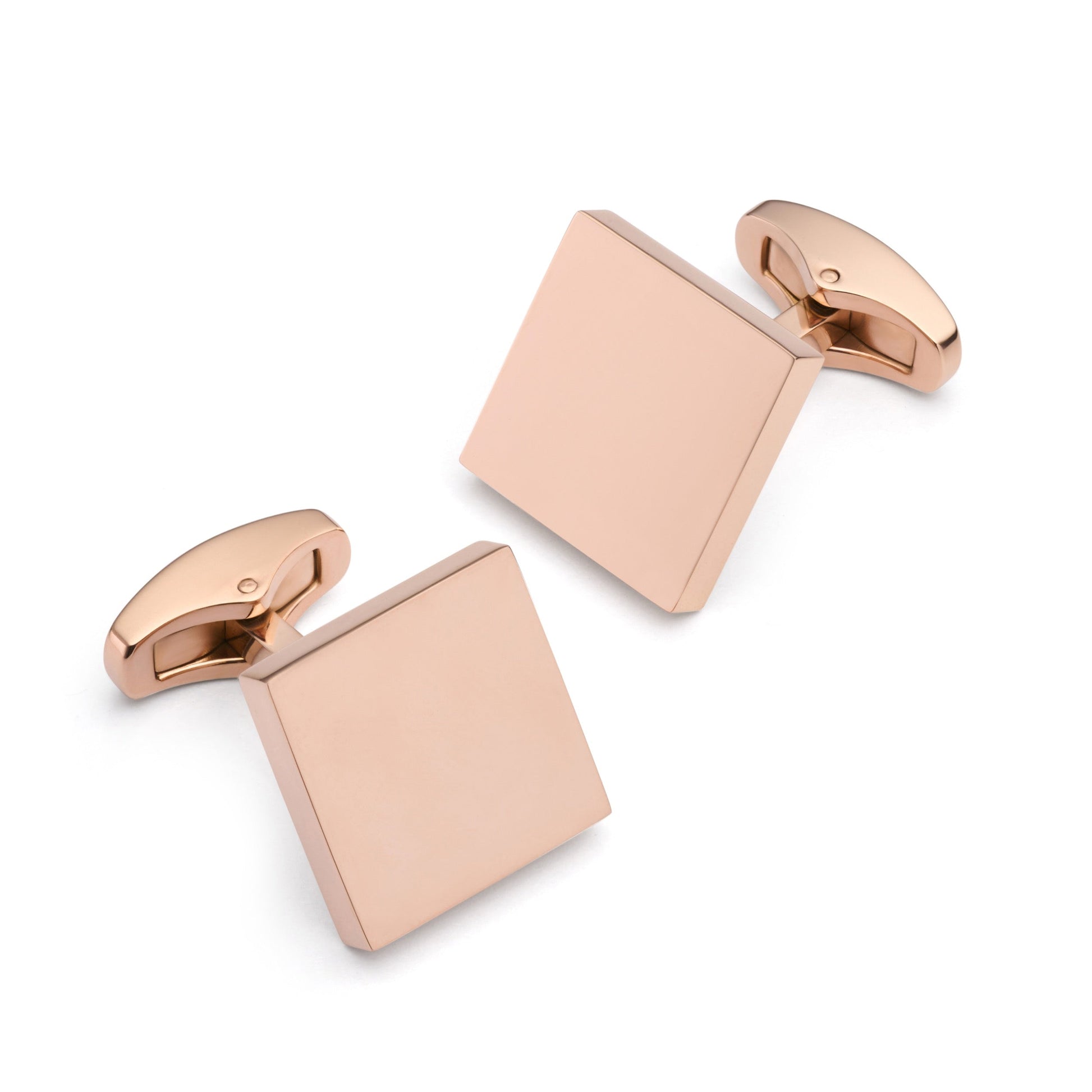 Square Cufflinks In Rose Gold Benson & Clegg