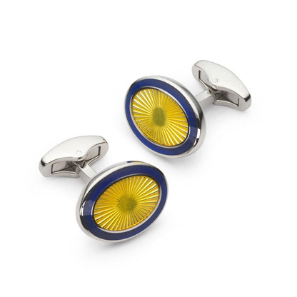 Sunburst Enamel Cufflinks In Gold Radiance Benson & Clegg