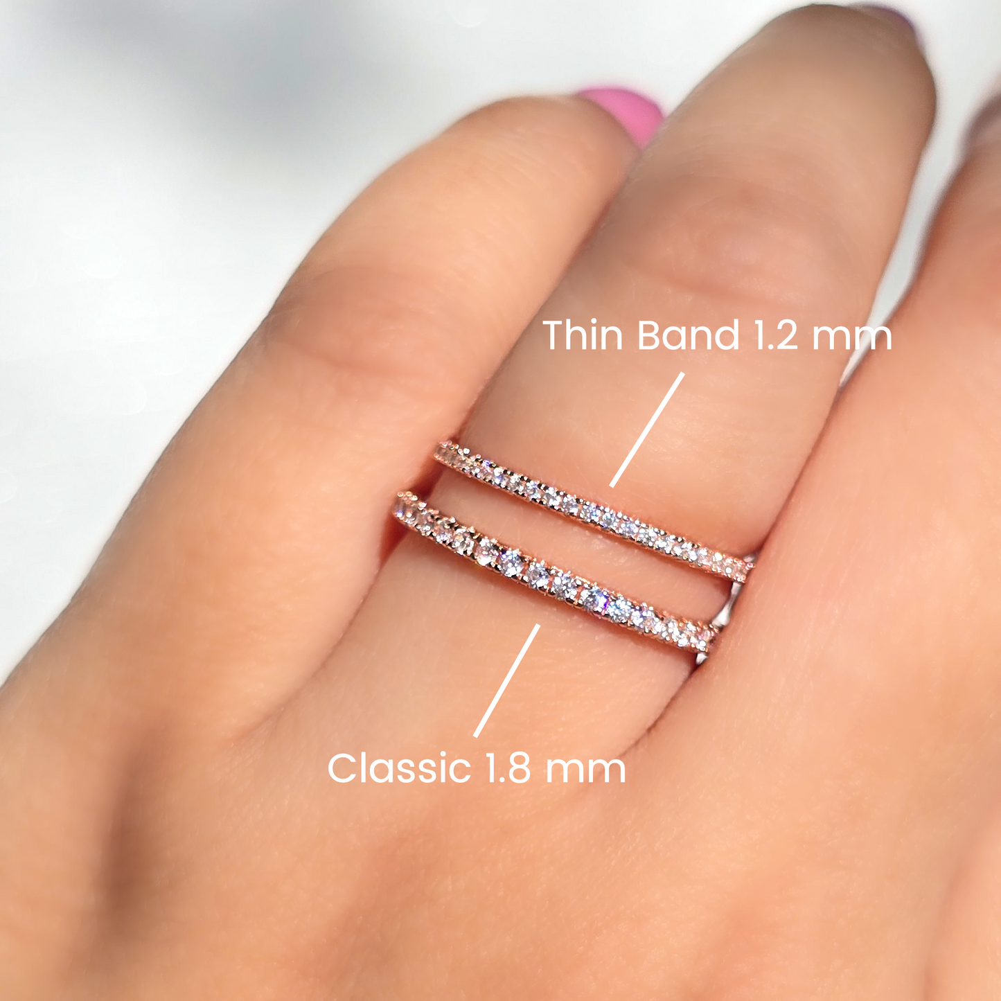 Classic Eternity Ring (1.8 mm) in 18k Rose Gold Vermeil - SJR London Timepiece