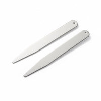 Silver collar stiffeners in a set of four, displayed on a white background with the Benson & Clegg logo.