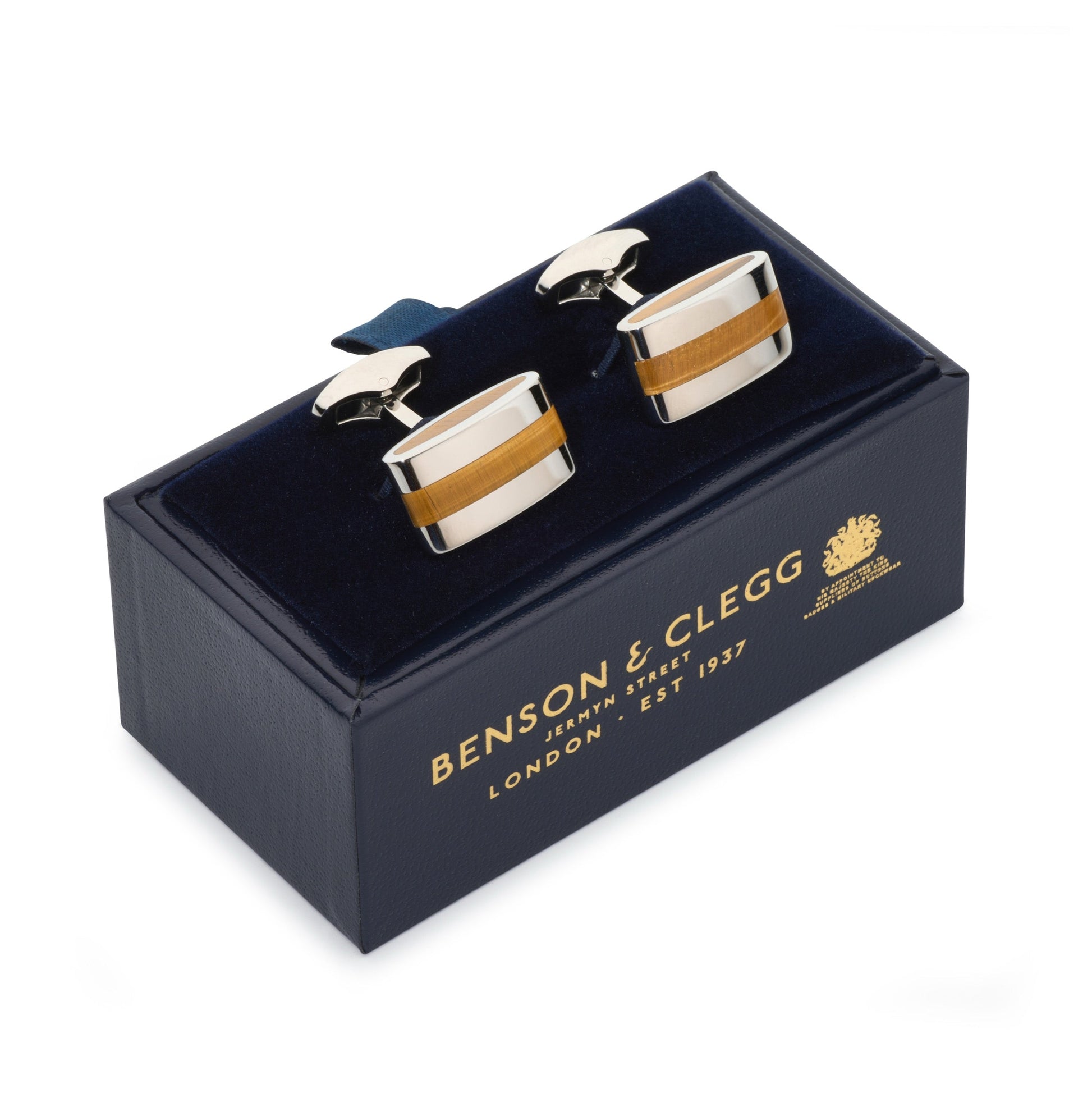 Contemporary Tigers Eye Cufflinks Benson & Clegg