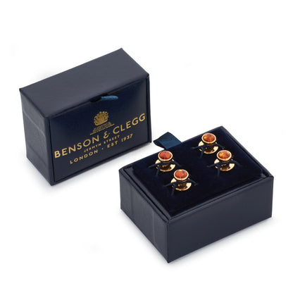 Baltic Amber Dress Studs In Gold Plated Sterling Silver Benson & Clegg