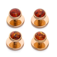 Baltic Amber Dress Studs In Gold Plated Sterling Silver Benson & Clegg