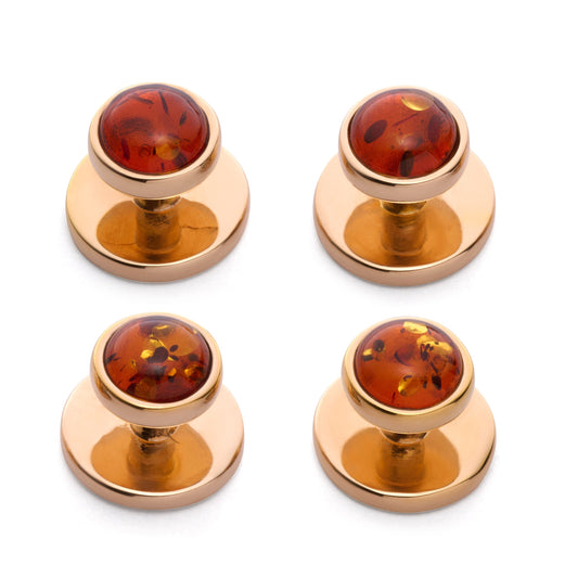 Baltic Amber Dress Studs In Gold Plated Sterling Silver Benson & Clegg