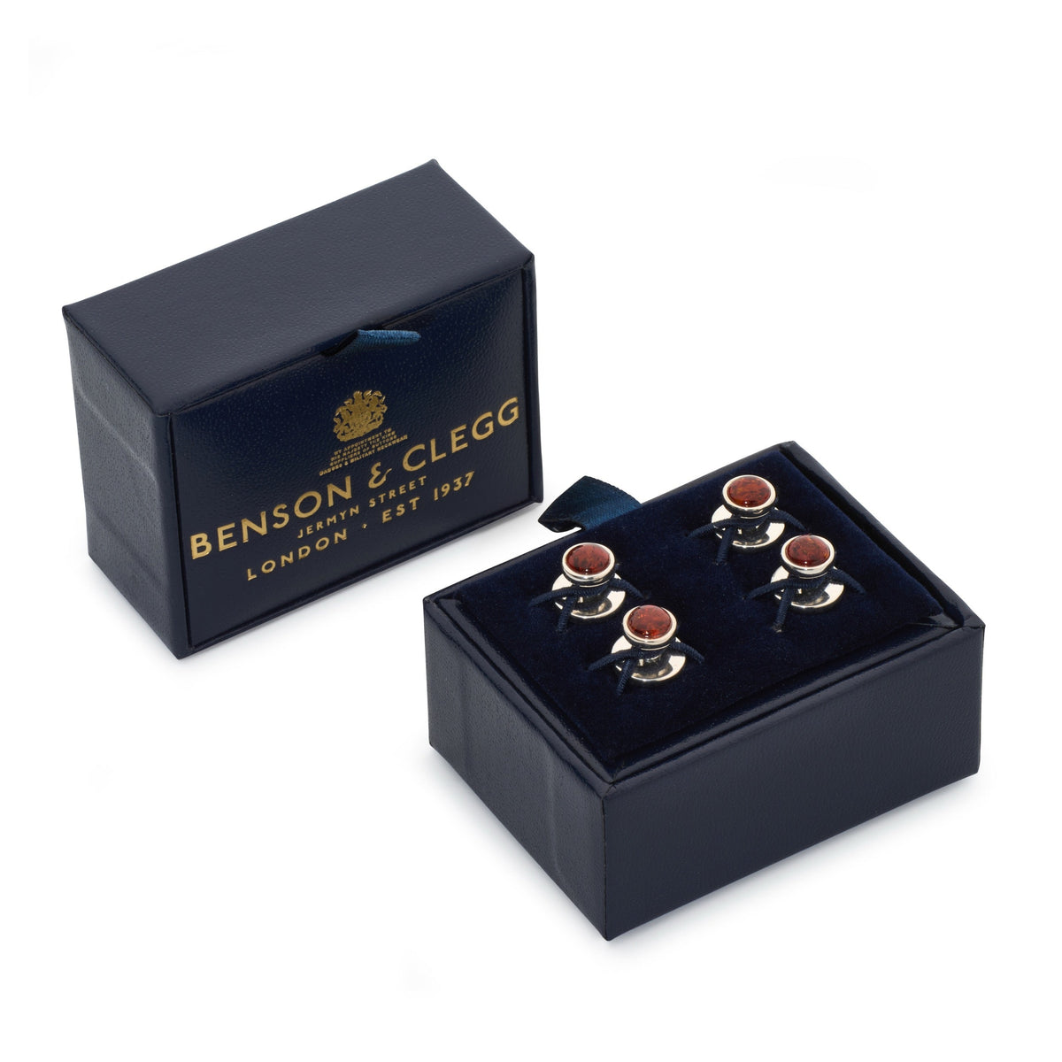 Baltic Amber Dress Studs In Sterling Silver Benson & Clegg