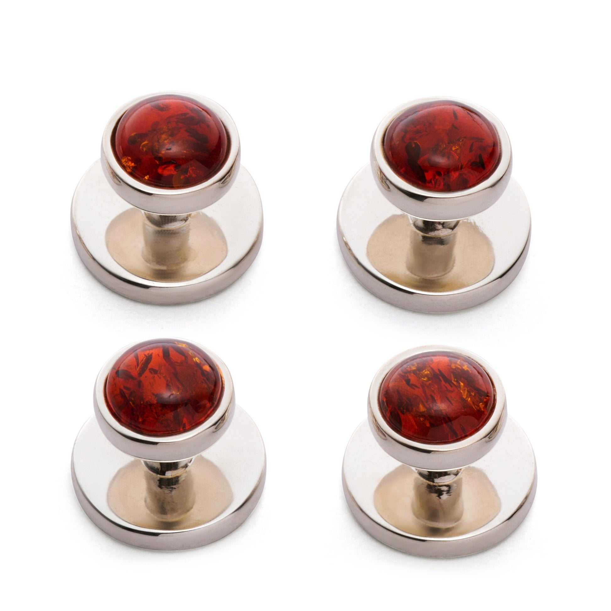 Baltic Amber Dress Studs In Sterling Silver Benson & Clegg