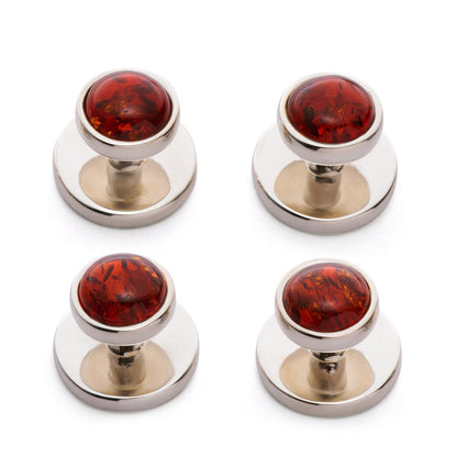 Baltic Amber Dress Studs In Sterling Silver Benson & Clegg