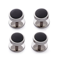 Onyx Dress Studs In Silver Benson & Clegg