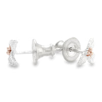Holly Leaf Silver & Rose Gold Stud Earrings Scarlett Jewellery