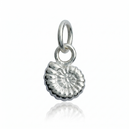 Ammonite Fossil Silver Charm