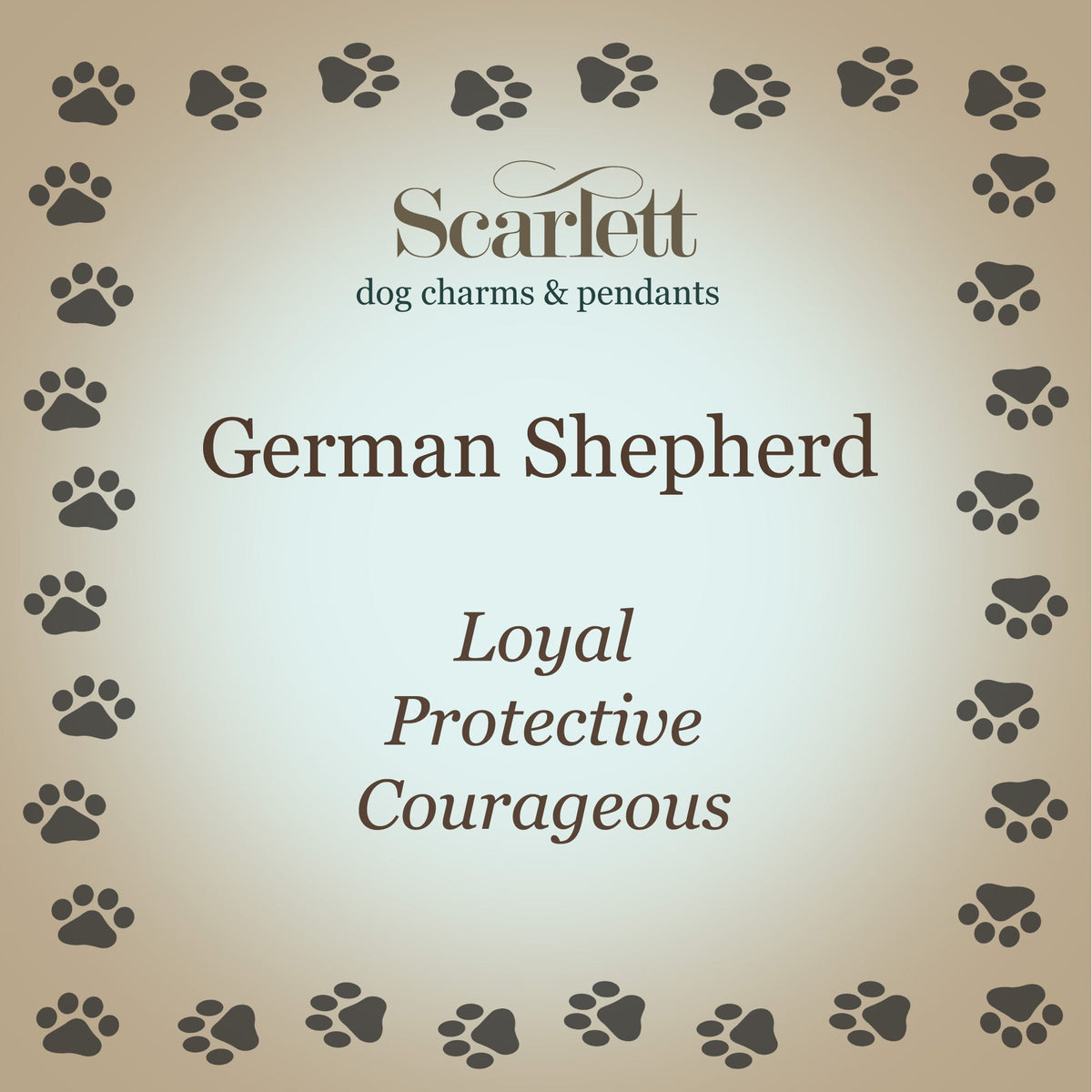German Shepherd Silver Dog Charm Scarlett Jewellery