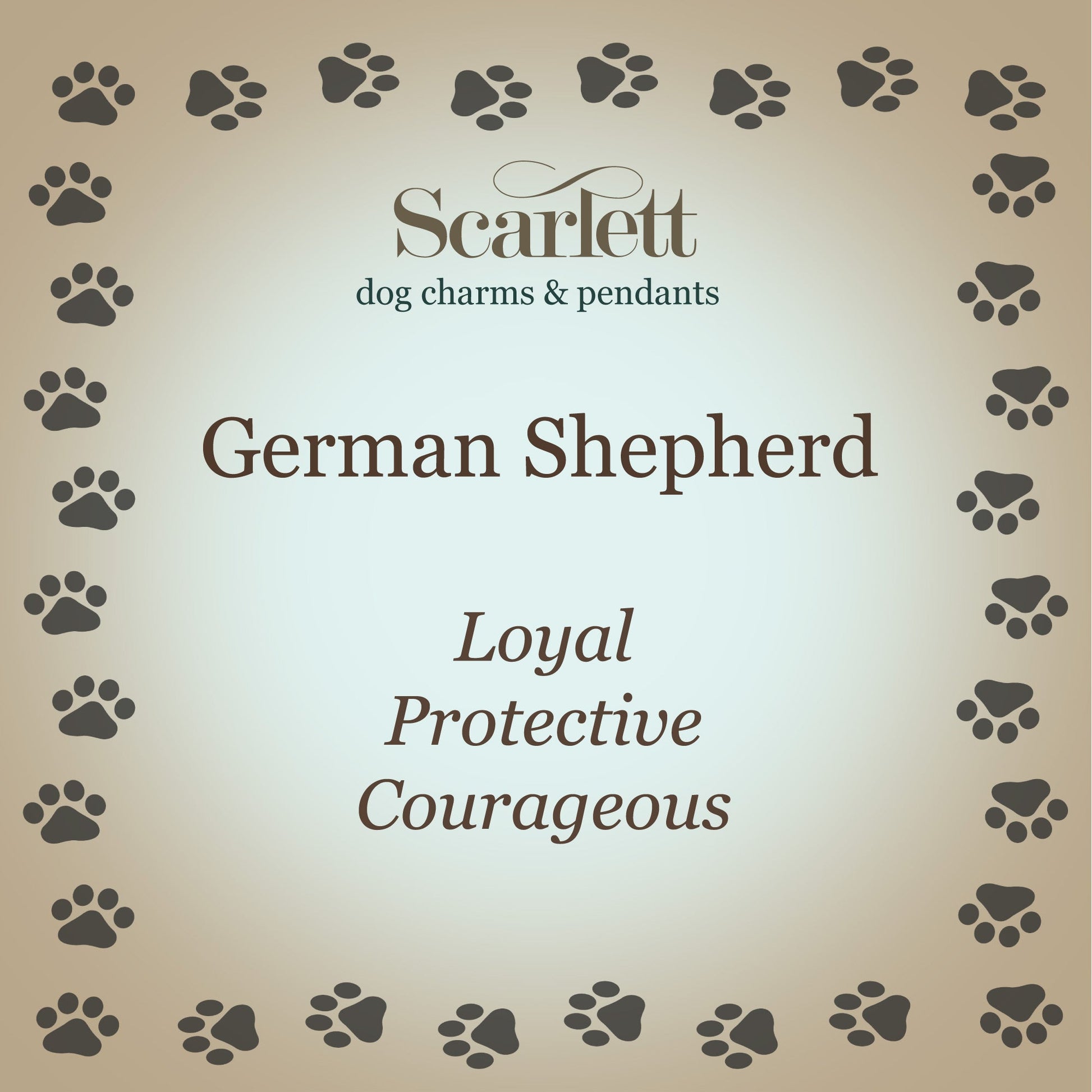 German Shepherd Silver Dog Charm Scarlett Jewellery