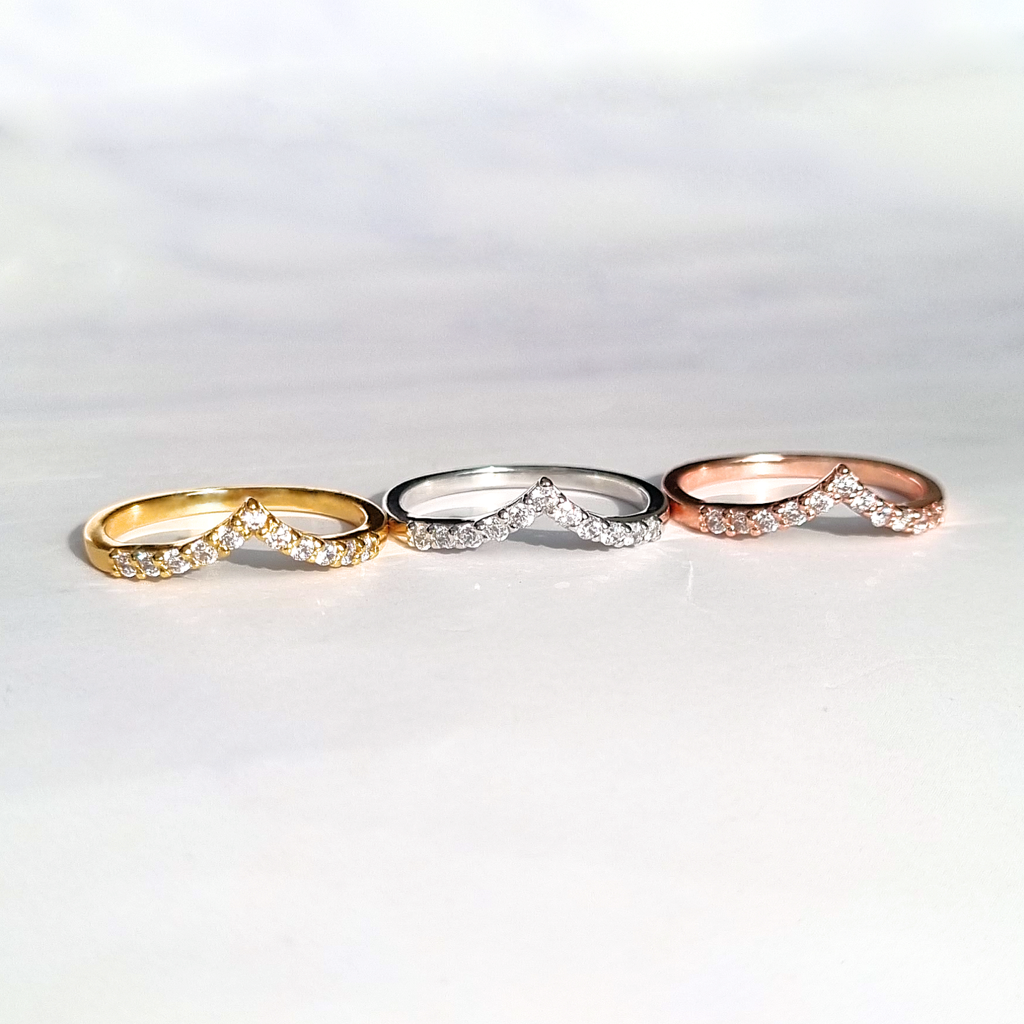 Wishbone Curved Eternity Ring in Sterling Silver - SJR London Timepiece