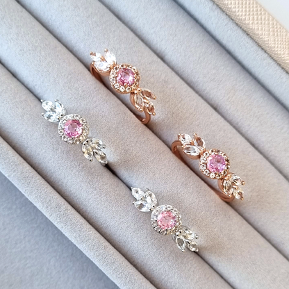 Aurelia Pink Sapphire Ring in Sterling Silver - SJR London Timepiece