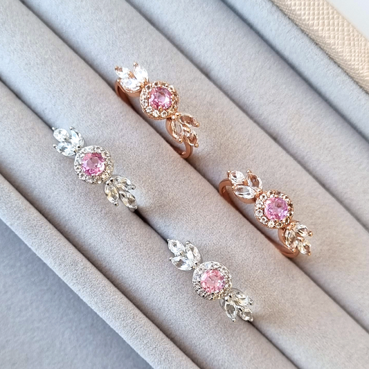 Aurelia Pink Sapphire Ring in 18k Rose Gold Vermeil - SJR London Timepiece