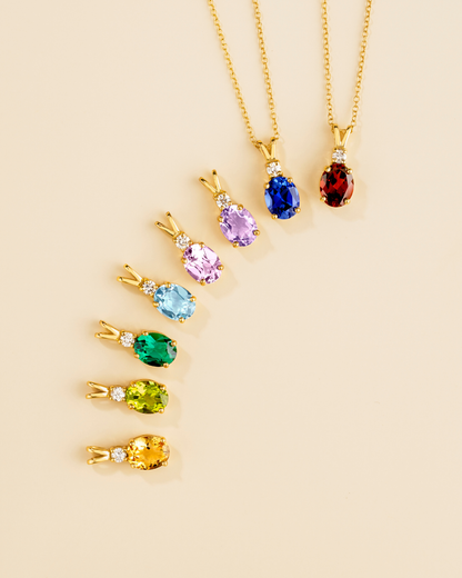 Peridot Pendant Necklace in 18k Gold Vermeil - SJR London Timepiece