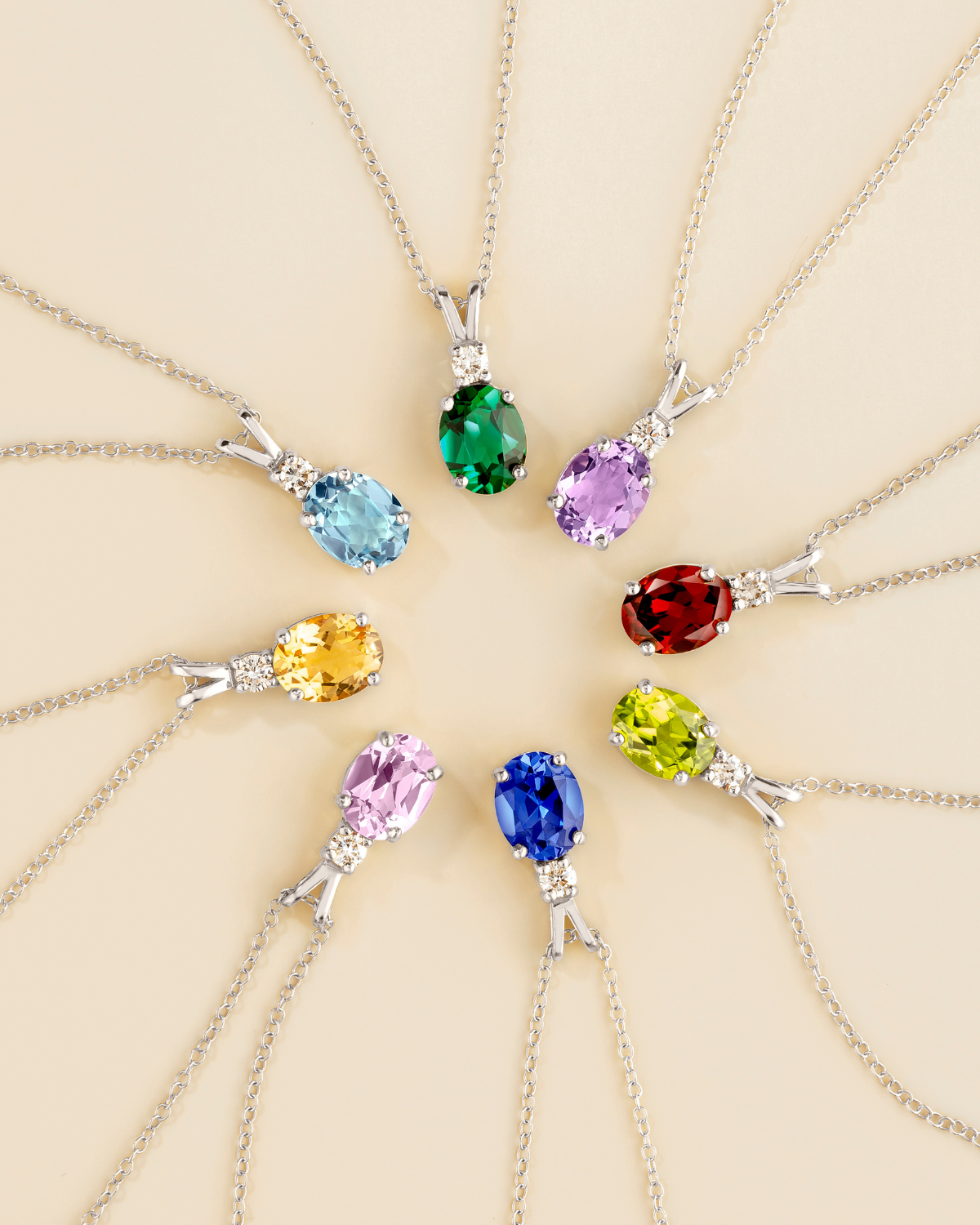 Pink Sapphire Pendant Necklace in Sterling Silver - SJR London Timepiece