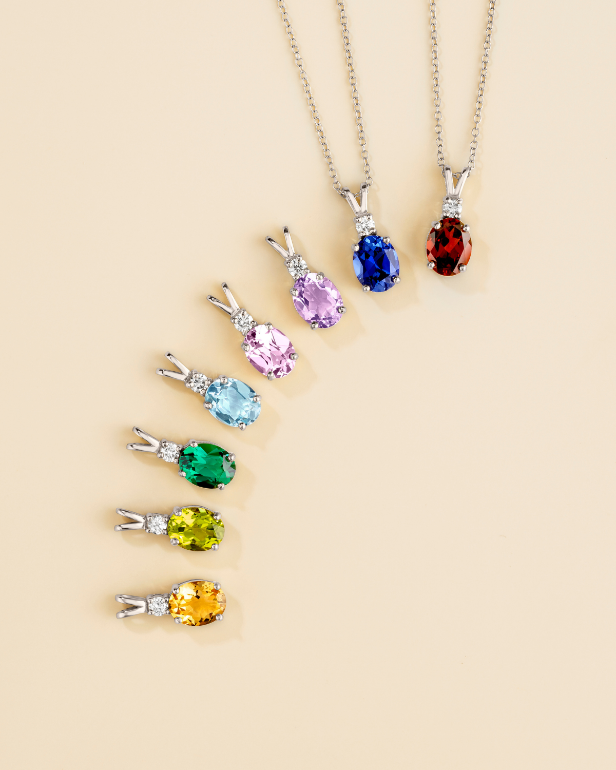 Blue Sapphire Pendant Necklace in Sterling Silver - SJR London Timepiece