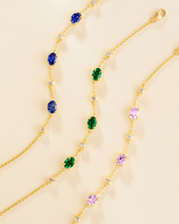 Pink Sapphire Bracelet in 18k Gold Vermeil - SJR London Timepiece