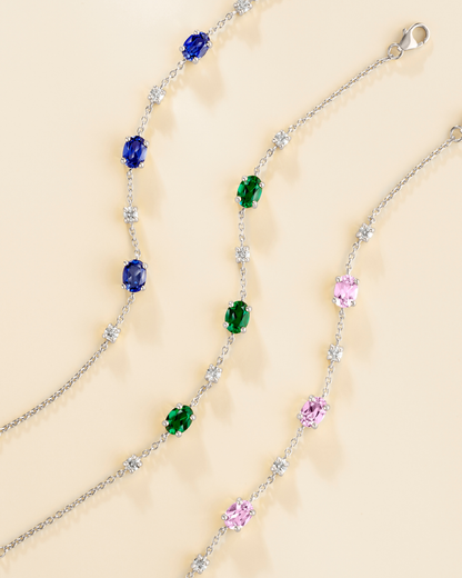 Emerald Bracelet in Sterling Silver - SJR London Timepiece