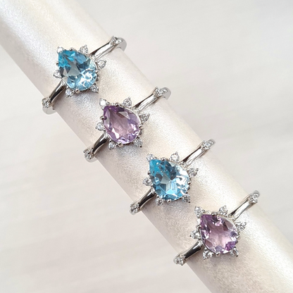 Estelle Lavender Amethyst Ring in Sterling Silver - SJR London Timepiece