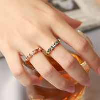 London Blue Topaz Emerald Cut Eternity Ring in 18k Gold Vermeil - SJR London Timepiece