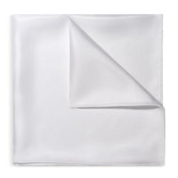 Plain White Silk Pocket Square Benson & Clegg