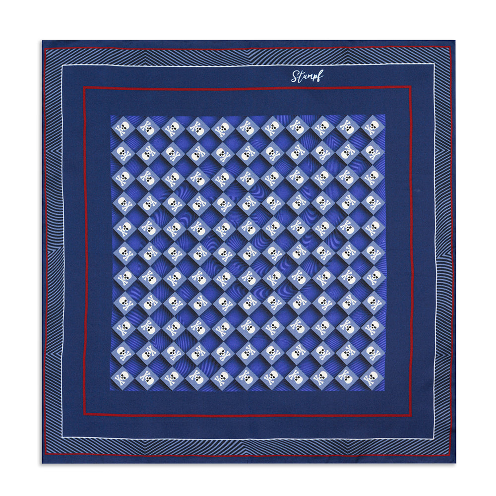 Skull & Crossbones Navy Sea Pocket Square Benson & Clegg