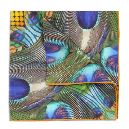 Peacocking Pocket Square Benson & Clegg