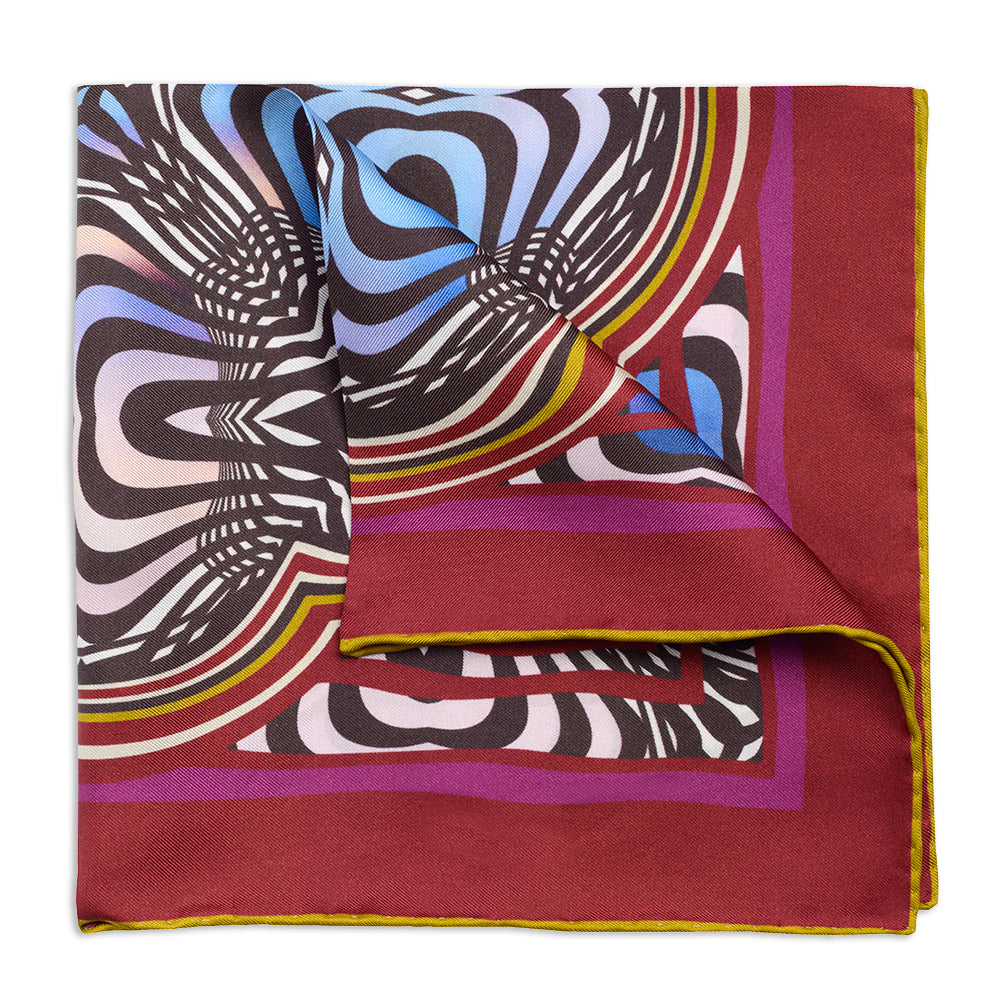 Abstract Fuschsia Pocket Square Benson & Clegg