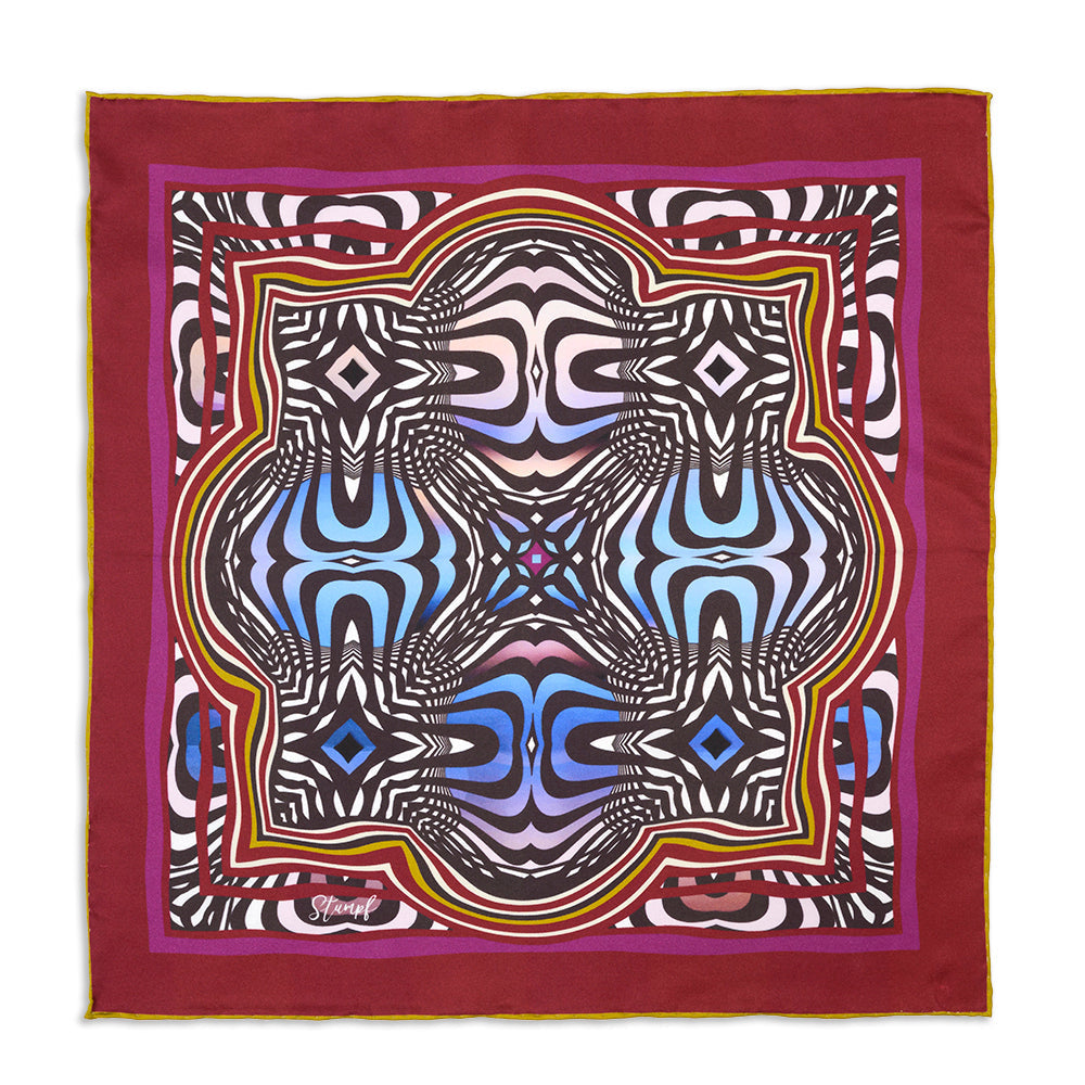 Abstract Fuschsia Pocket Square Benson & Clegg