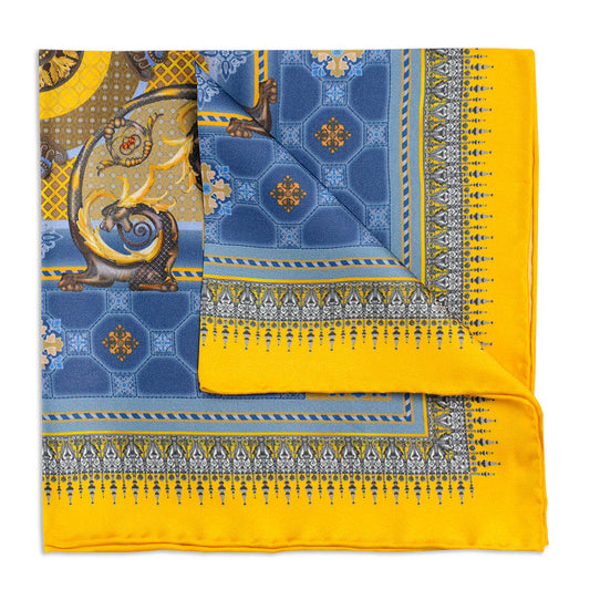 Burlington House Gates Gold Pocket Square Benson & Clegg
