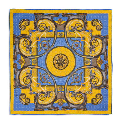 Burlington House Academy Gate Gold Pocket Square Benson & Clegg