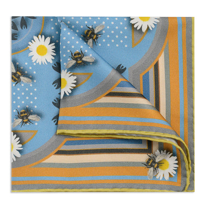 Polka Dot Bee Classic Orange Pocket Square Benson & Clegg