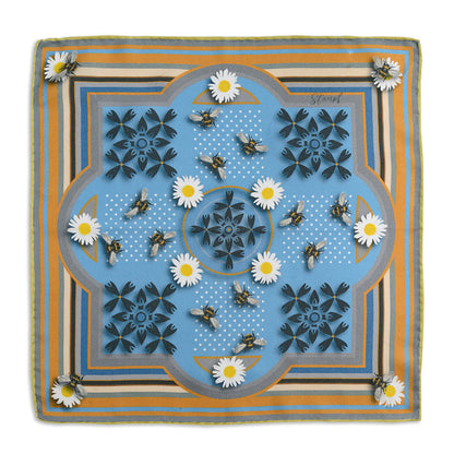 Polka Dot Bee Classic Orange Pocket Square Benson & Clegg