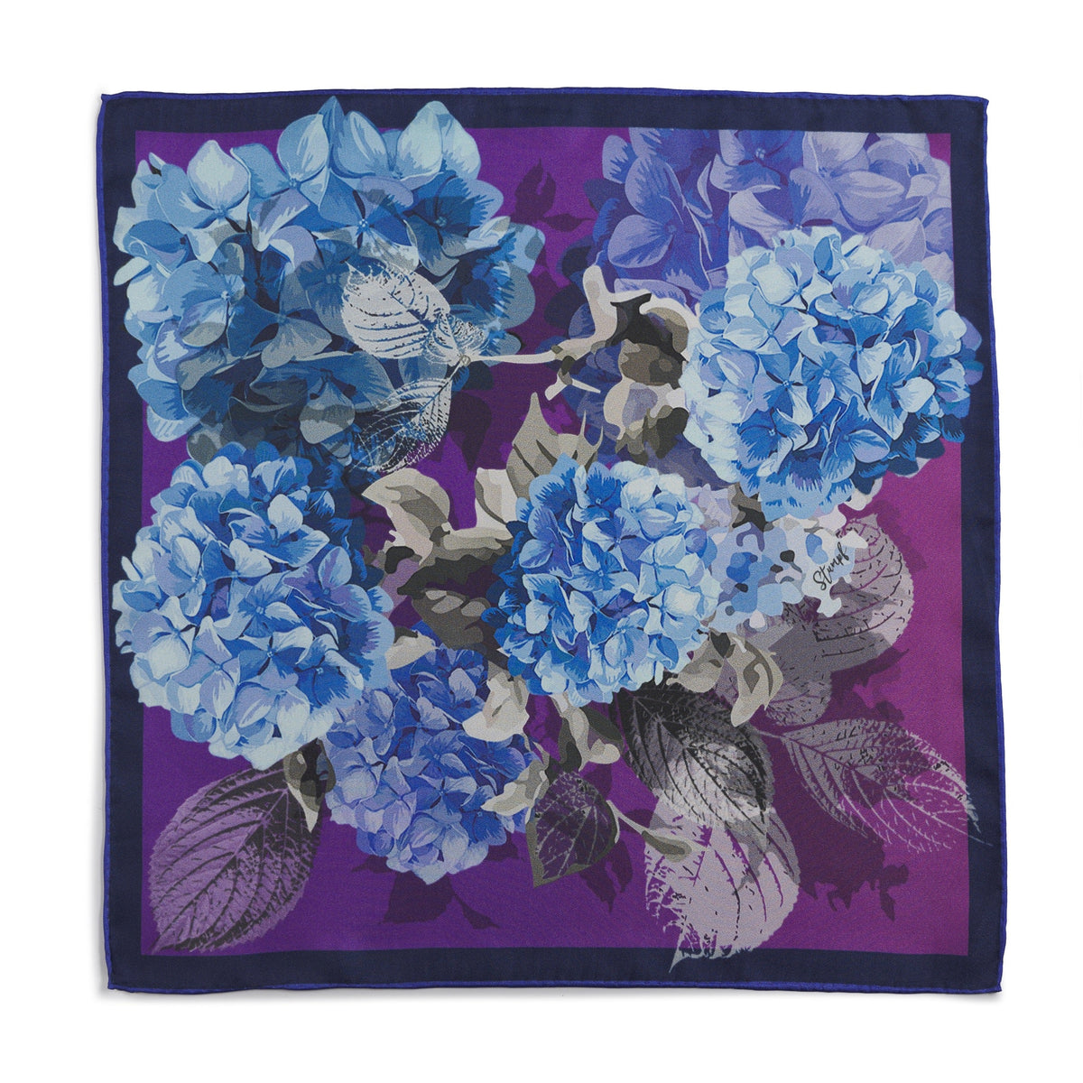 Hydrangea Ultra Violet Pocket Square Benson & Clegg