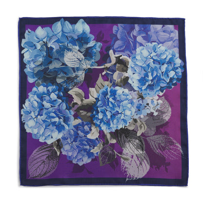 Hydrangea Ultra Violet Pocket Square Benson & Clegg
