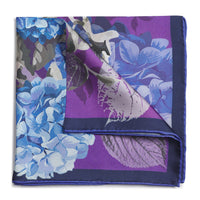 Hydrangea Ultra Violet Pocket Square Benson & Clegg