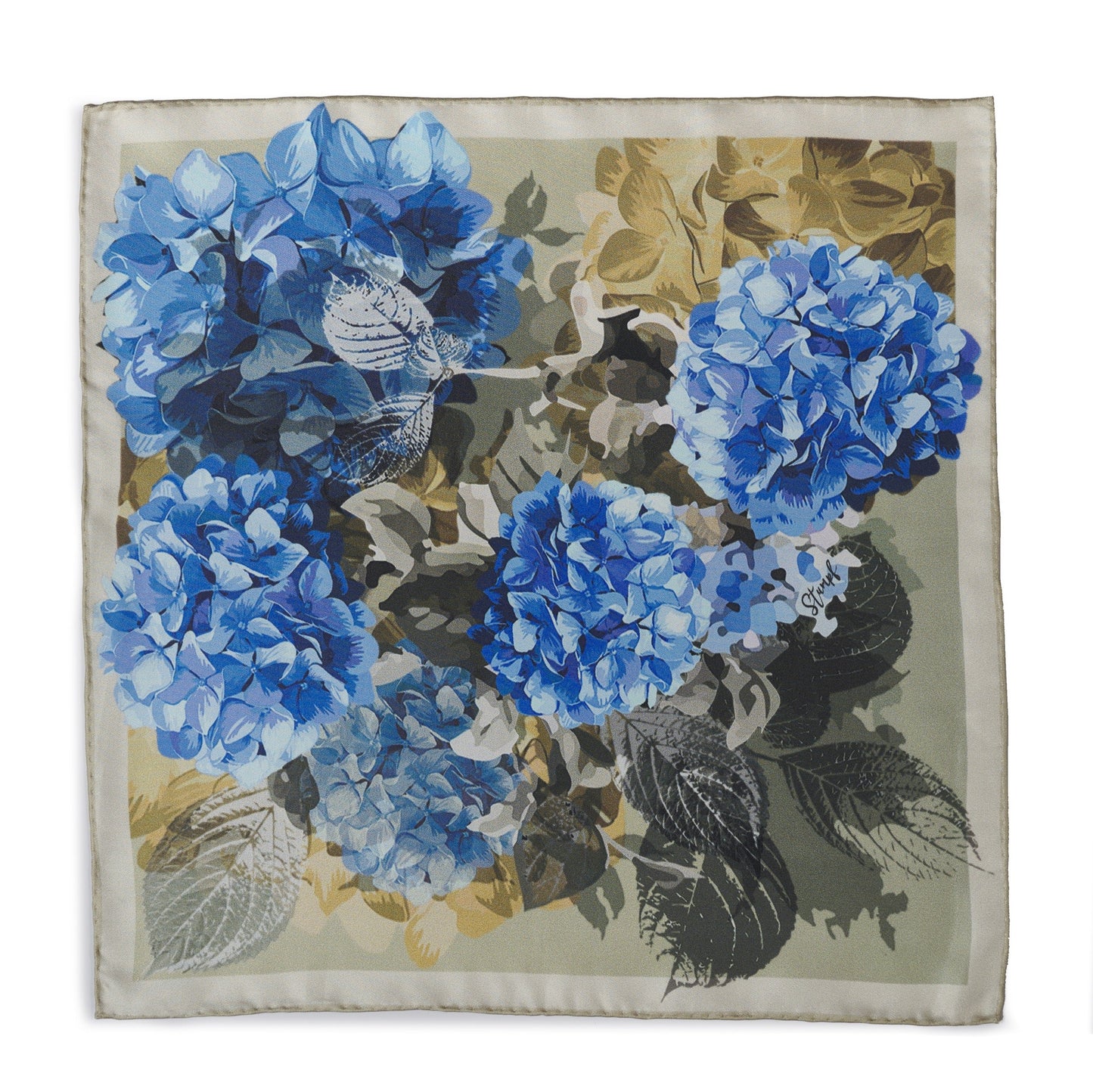Hydrangea Stone Pocket Square Benson & Clegg